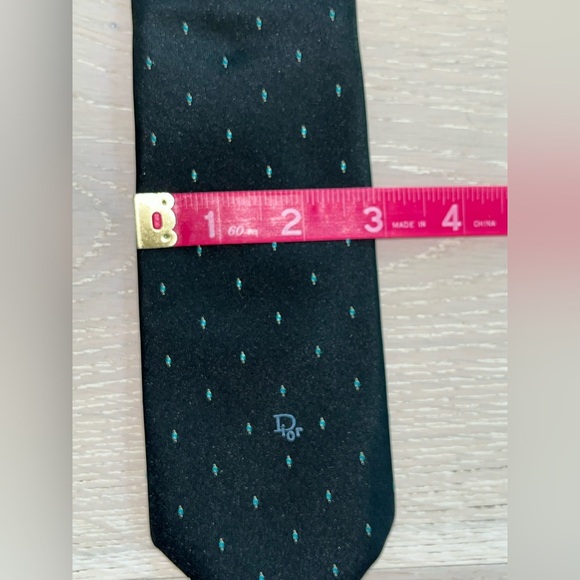 Christian Dior navy Tie with Diamond Pattern WPL 125 - Picture 4 of 6